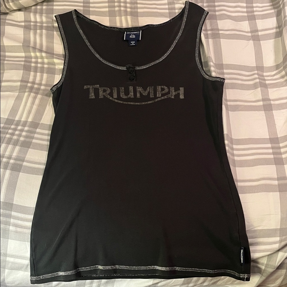 Triumph Black Sleeveless Tank Top